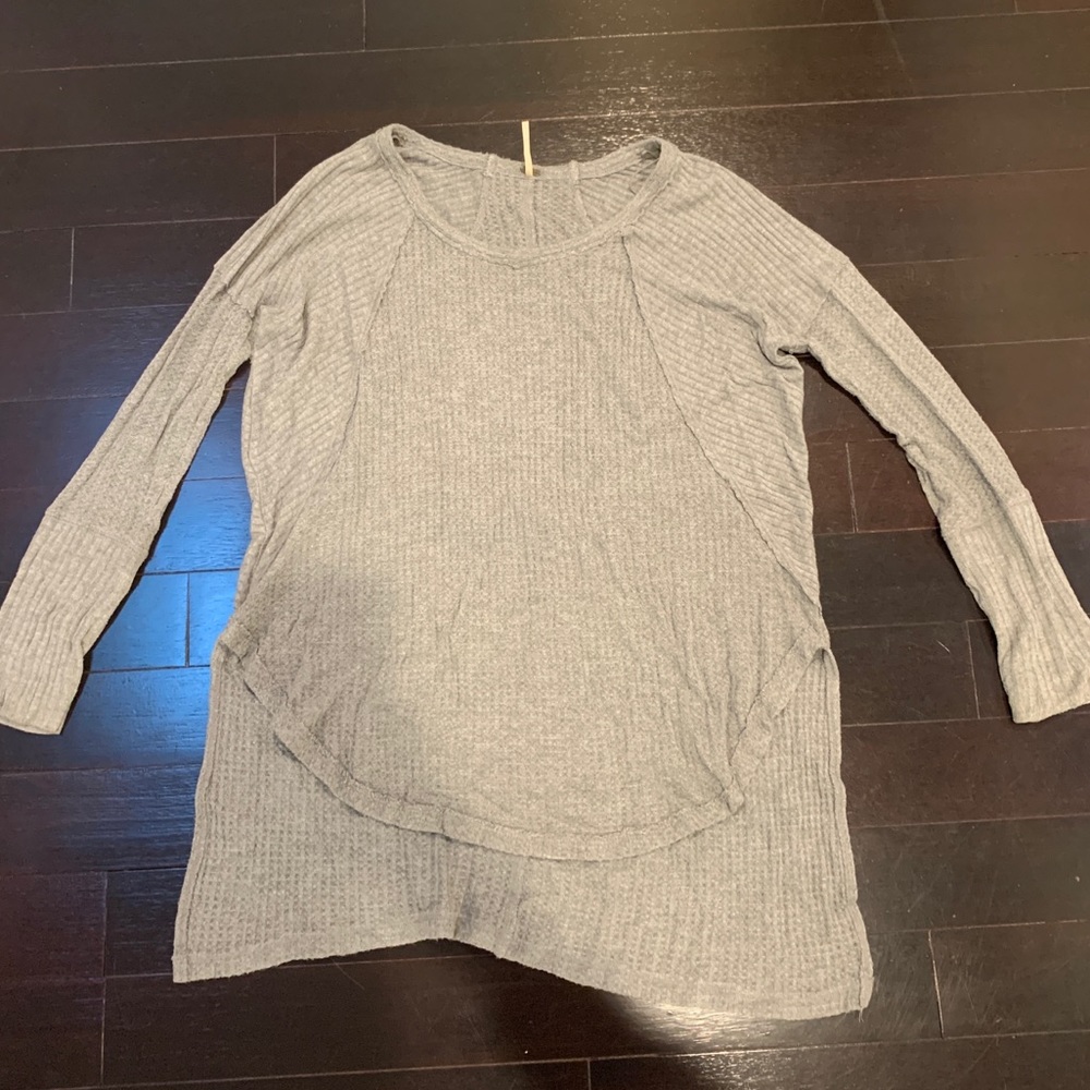 Free People Grey long sleeve shirt